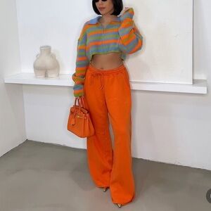 Cropped fuzzy sweater